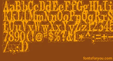 PuzzlefaceLeMonde font – Orange Fonts On Brown Background