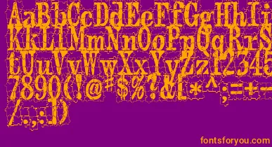 PuzzlefaceLeMonde font – Orange Fonts On Purple Background