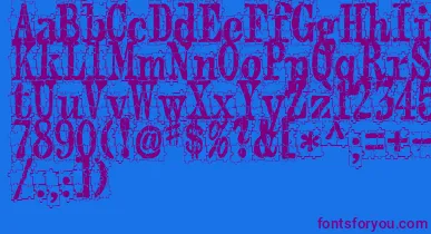 PuzzlefaceLeMonde font – Purple Fonts On Blue Background