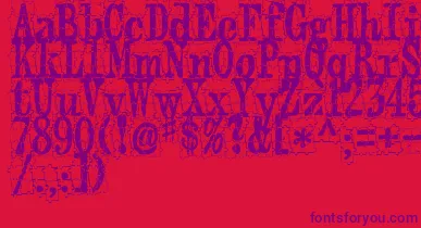 PuzzlefaceLeMonde font – Purple Fonts On Red Background