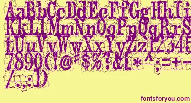 PuzzlefaceLeMonde font – Purple Fonts On Yellow Background