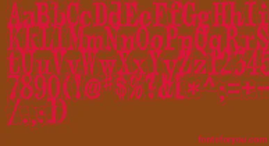 PuzzlefaceLeMonde font – Red Fonts On Brown Background