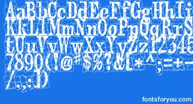 PuzzlefaceLeMonde font – White Fonts On Blue Background