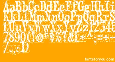 PuzzlefaceLeMonde font – White Fonts On Orange Background