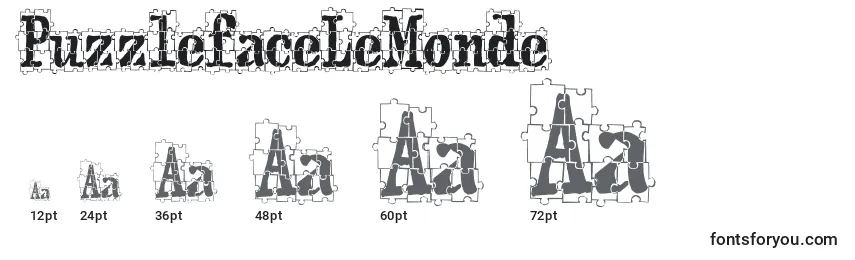 PuzzlefaceLeMonde font sizes