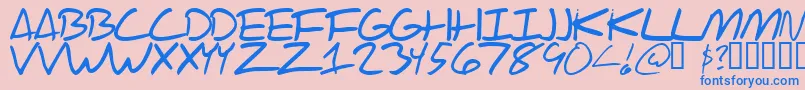 ScrawlOfTheChief Font – Blue Fonts on Pink Background