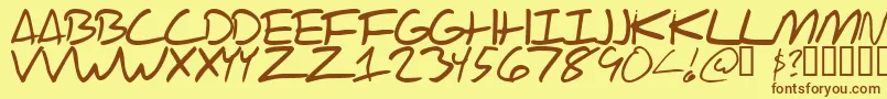 ScrawlOfTheChief Font – Brown Fonts on Yellow Background