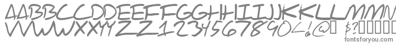 ScrawlOfTheChief-fontti – harmaat kirjasimet valkoisella taustalla