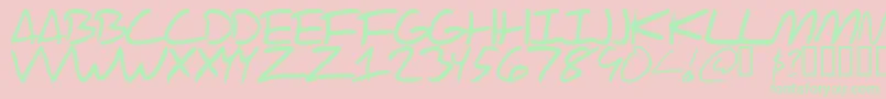 ScrawlOfTheChief-Schriftart – Grüne Schriften auf rosa Hintergrund