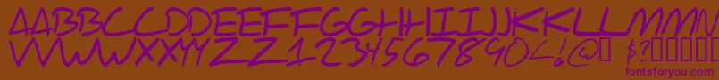 ScrawlOfTheChief Font – Purple Fonts on Brown Background