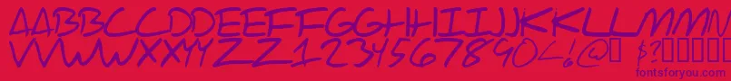 Шрифт ScrawlOfTheChief – фиолетовые шрифты на красном фоне
