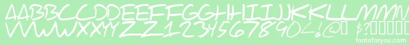フォントScrawlOfTheChief – 緑の背景に白い文字