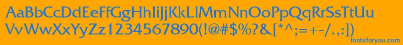 Quadrata Font – Blue Fonts on Orange Background