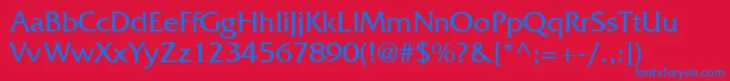 Quadrata Font – Blue Fonts on Red Background