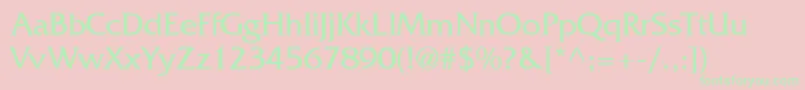 フォントQuadrata – ピンクの背景に緑の文字