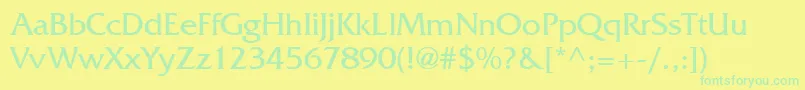 Quadrata Font – Green Fonts on Yellow Background