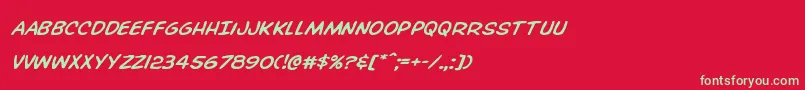 Overstreetbibleexpandital Font – Green Fonts on Red Background