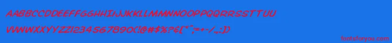 Overstreetbibleexpandital-Schriftart – Rote Schriften auf blauem Hintergrund