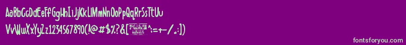 フォントBoldenstein – 紫の背景に緑のフォント