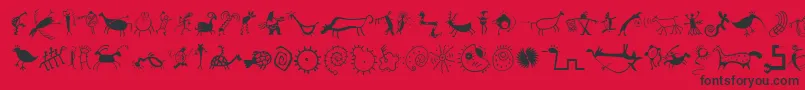 MiniPicsRedRock Font – Black Fonts on Red Background