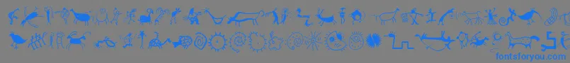 Шрифт MiniPicsRedRock – синие шрифты на сером фоне