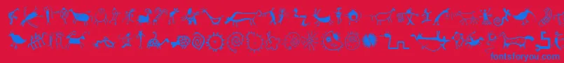 フォントMiniPicsRedRock – 赤い背景に青い文字
