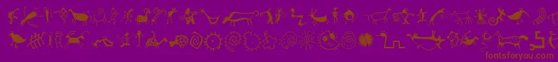 Fonte MiniPicsRedRock – fontes marrons em um fundo roxo