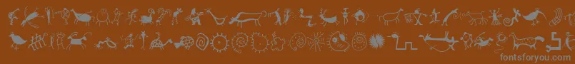 MiniPicsRedRock-Schriftart – Graue Schriften auf braunem Hintergrund