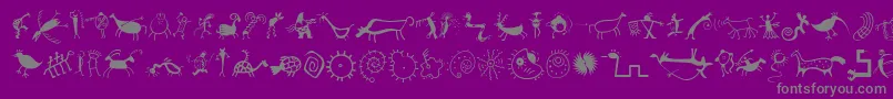Fonte MiniPicsRedRock – fontes cinzas em um fundo violeta