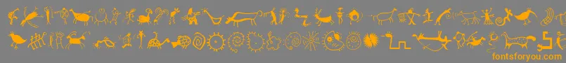 MiniPicsRedRock Font – Orange Fonts on Gray Background