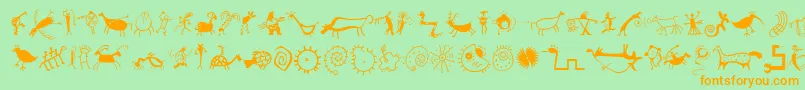 Шрифт MiniPicsRedRock – оранжевые шрифты на зелёном фоне