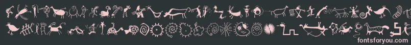 MiniPicsRedRock-Schriftart – Rosa Schriften auf schwarzem Hintergrund