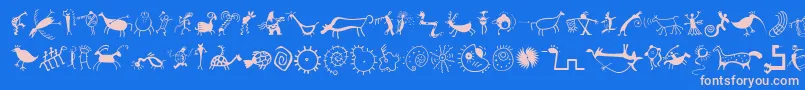 Шрифт MiniPicsRedRock – розовые шрифты на синем фоне