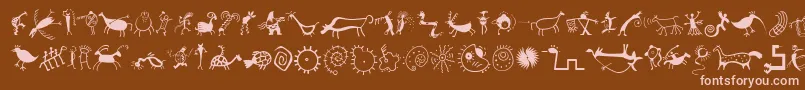 MiniPicsRedRock-Schriftart – Rosa Schriften auf braunem Hintergrund
