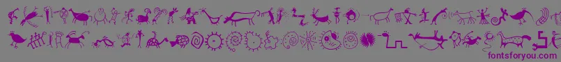 MiniPicsRedRock-Schriftart – Violette Schriften auf grauem Hintergrund