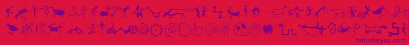 MiniPicsRedRock Font – Purple Fonts on Red Background