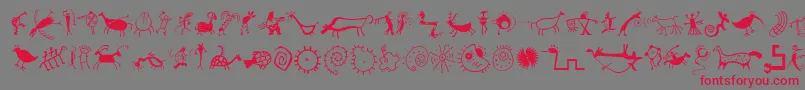 MiniPicsRedRock Font – Red Fonts on Gray Background