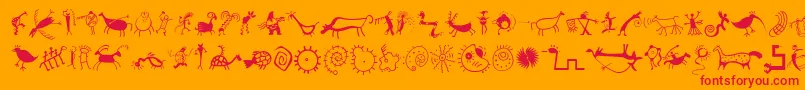MiniPicsRedRock Font – Red Fonts on Orange Background