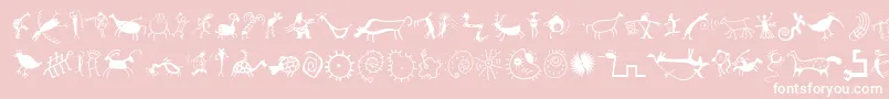 MiniPicsRedRock-Schriftart – Weiße Schriften auf rosa Hintergrund
