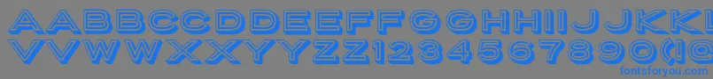 フォントPorterSansInlineBlock – 灰色の背景に青い文字