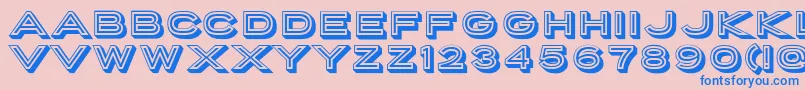 PorterSansInlineBlock-Schriftart – Blaue Schriften auf rosa Hintergrund