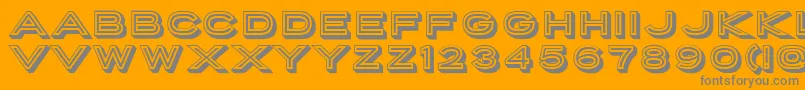 PorterSansInlineBlock-Schriftart – Graue Schriften auf orangefarbenem Hintergrund