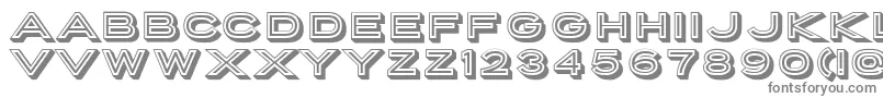 PorterSansInlineBlock-fontti – harmaat kirjasimet valkoisella taustalla