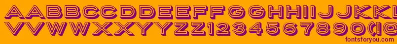 PorterSansInlineBlock Font – Purple Fonts on Orange Background