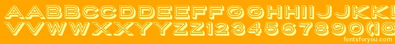 PorterSansInlineBlock Font – Yellow Fonts on Orange Background