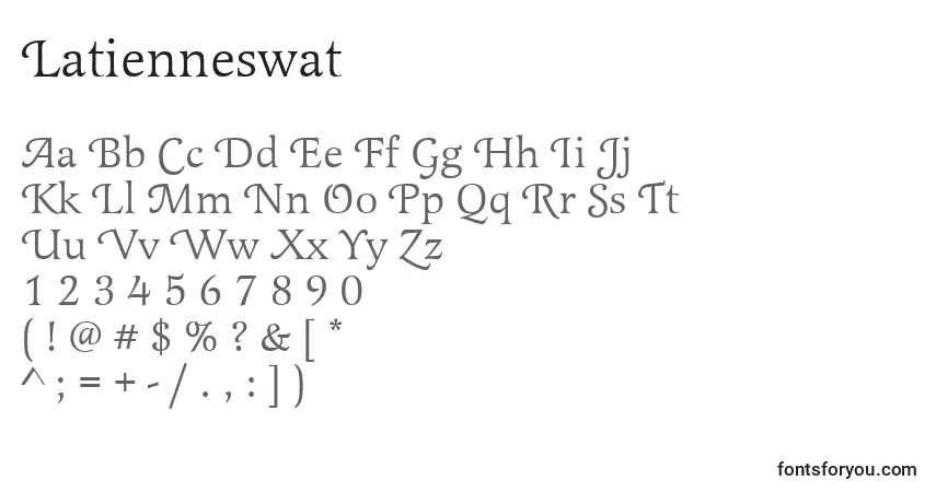 Latienneswat-fontti – aakkoset, numerot, erikoismerkit