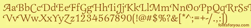 Latienneswat Font – Brown Fonts on Yellow Background