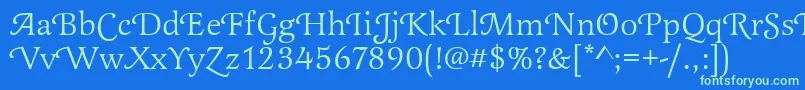 Latienneswat Font – Green Fonts on Blue Background