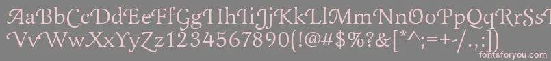 Weitere Informationen zur Latienneswat-Schriftart Latienneswat-Schriftart – Rosa Schriften auf grauem Hintergrund