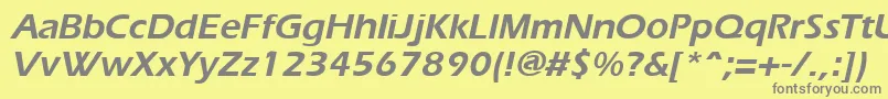 ErgoeBoldItalic Font – Gray Fonts on Yellow Background